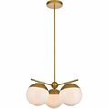 Cling Eclipse 3 Lights Pendant Ceiling Light with Frosted White Glass Brass CL2945043